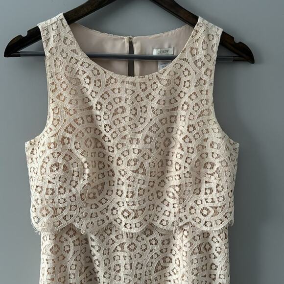 J CREW TIERED SHIFT DRESS WITH RAINDROP LACE SIZE 4 - Picture 3 of 10